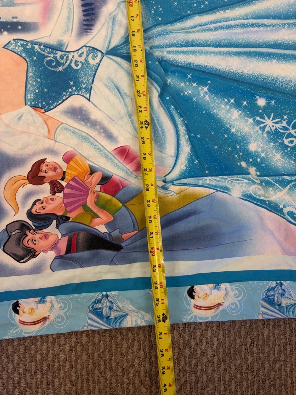 Disney Cinderella Toddler Bed Duvet Cover Quilt Cotton flannel Handmade 36x46 - Picture 11 of 13
